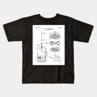 Coffee Filter Patent - Coffee Shop Art - Black And White Kids T-Shirt